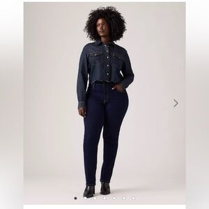 Levi's High Rise Deep Blue Straight Jeans 18W M NWT